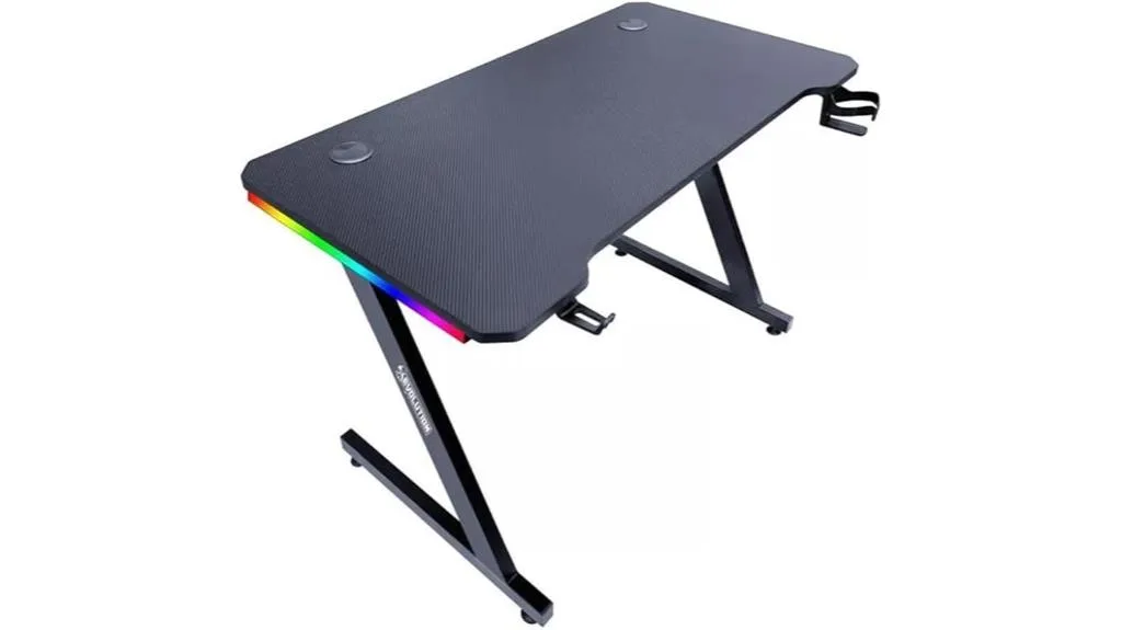 mesa de jogo iluminada por rgb