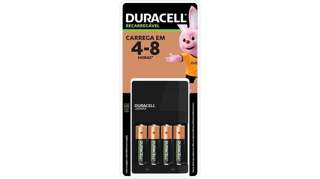 carregador de bateria recarregável duracell
