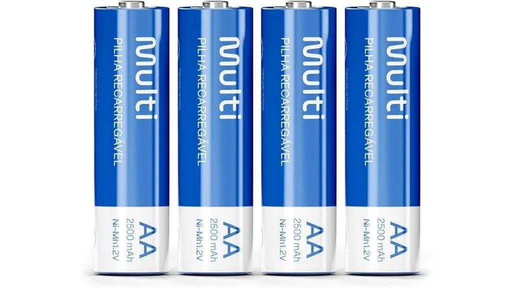 conjunto de pilhas AA recarregáveis