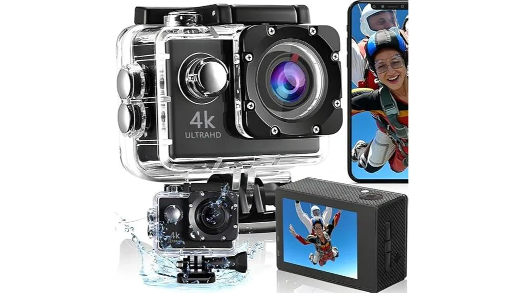 câmera de ação 4k à prova d'água