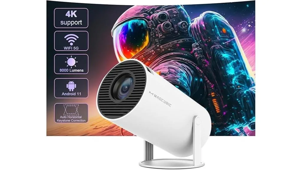 Projetor portátil 5G 4K