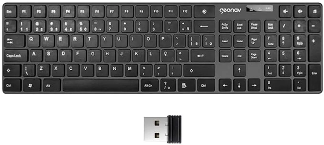 teclado sem fio geonav preto